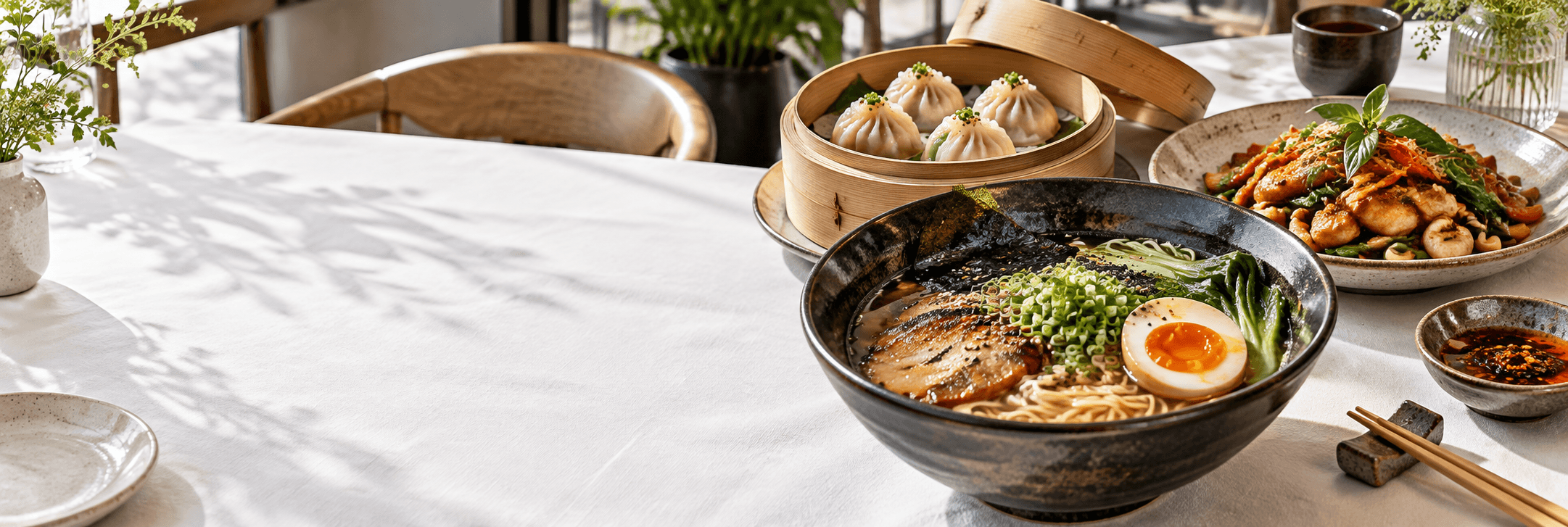 ラーメン、点心、タイ料理のイメージ